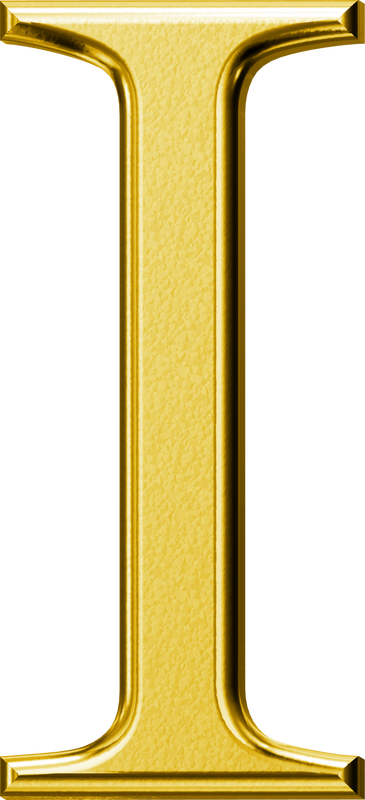 Luxury gold letter I